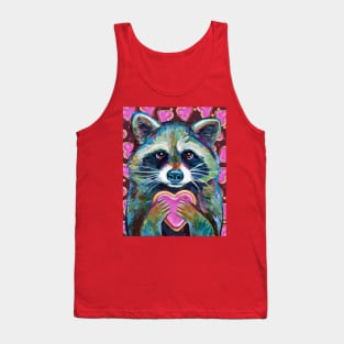 Valentine's Day Racoon With Sugar Cookie Tank Top